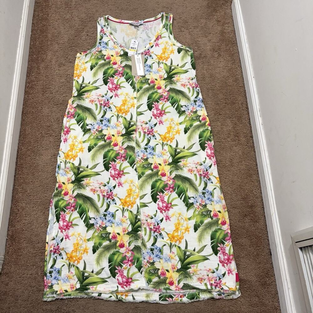 NEW Tommy Bahama Island Soft Crinkly Floral Sleeveless Sundress Size M/M